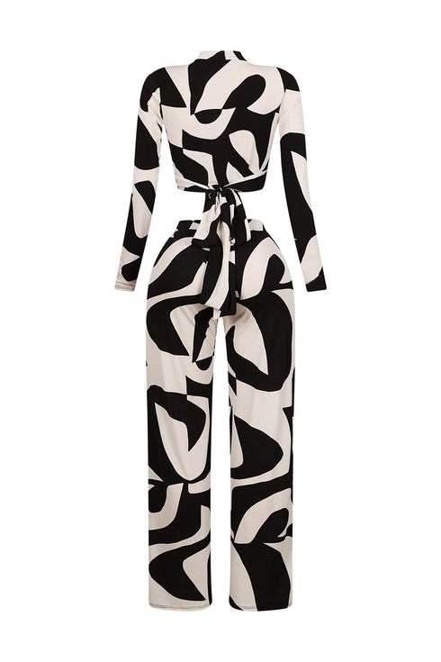 Wendy Mesh Picoso Print Top & Pants SET